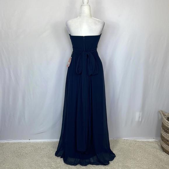 Birdy Grey Grace convertible Chiffon Dress Navy Blue Size L - Picture 7 of 12